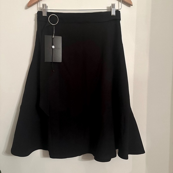 The Kooples Flared long black skirt in wool Elegant Black Women's Skirt - Picture 5 of 8
